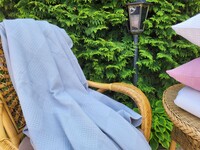 Покривало плед вафельне Піке Вафелька, Сіре - фото 4