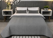 Покривало 140x210 см ArCloud ZigZag - Light grey+Gull, стьобане, двостороннє, в сумці