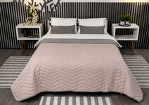 Покривало 180x210 см ArCloud ZigZag - Peach Whip+Porpoise, стьобане, двостороннє, в сумці