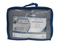 Покривало 200x220 см ArCloud ZigZag - Light grey+Gull, стьобане, двостороннє, в сумці - фото 4