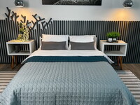 Покривало ArCloud 140 x 215 стьобане двостороннє в сумцi (Romb - GreyIndian Teal)
