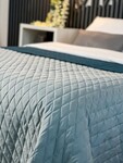 Покривало ArCloud 140 x 215 стьобане двостороннє в сумцi (Romb - Grey+Indian Teal) - фото 14