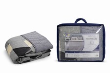 Покрывало ArCloud ZigZag 200x220 см двухстороннее, стеганое в сумке, Light greyPrinted 8208-4 - фото 3