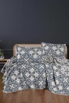 Покривало муслінове Blooming Bedspread 240 x 260  наволочки 2 шт 50 x 70 (Pandora Blue), ТМ First Choice - фото 2