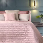 Двухстороннее покрывало 220 x 240 см евро + 2 декоративные подушки с вышивкой, пудра, серое, ТМ IDEIA - фото 2
