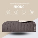 Двостороннє покривало Люкс 220 x 240 см євро, антиалергенне волокно, шоколад, беж, ТМ IDEIA - фото 2