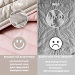 Двухстороннее покрывало Люкс 240 x 260 см. евро, антиаллергенное волоконо,пудра, светло-серое, ТМ IDEIA - фото 4