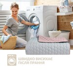 Покривало на ліжко м’ята/беж Silhouette 240 x 260 IDEIA двостороннє, міцна стібка тканини, антиалергенне волокно - фото 8