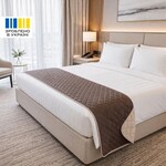 Покривало Саше Hotel Style 70 x 240 см мікрофібра двостороннє стьобане готельне шоколад, беж - фото 18