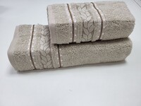 Полотенца махровые 2 шт VIP COTTON FILIZ, беж - фото 2
