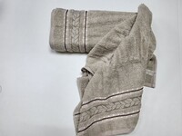 Полотенца махровые 2 шт VIP COTTON FILIZ, беж - фото 4