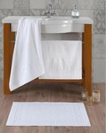 Набор белых махровых полотенец 3 шт. 50 x 90 см., 70 x 140 см., коврик 50 x 70 см., Cestepe Hotel, Турция