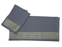 Вафельное полотенце 40x60 см Texteria Графит Gold, с золотой каймой
