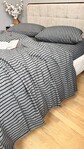 Постільна білизна Style Washed Cotton, варена бавовна, сіра в чорну смужку - фото 12
