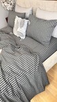 Постільна білизна Style Washed Cotton, варена бавовна, сіра в чорну смужку - фото 14
