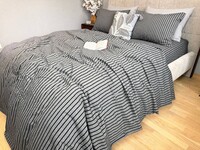Постільна білизна Style Washed Cotton, варена бавовна, сіра в чорну смужку - фото 20