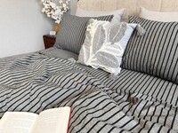 Постільна білизна Style Washed Cotton, варена бавовна, сіра в чорну смужку - фото 22