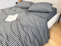 Постільна білизна Style Washed Cotton, варена бавовна, сіра в чорну смужку - фото 2
