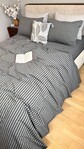 Постільна білизна Style Washed Cotton, варена бавовна, сіра в чорну смужку - фото 5