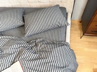 Постільна білизна Style Washed Cotton, варена бавовна, сіра в чорну смужку - фото 8