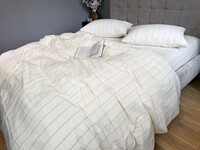 Постільна білизна Lonely Washed Cotton, 100% бавовна варена з бежевими лініями - фото 15