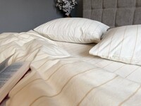 Постільна білизна Lonely Washed Cotton, 100% бавовна варена з бежевими лініями - фото 2