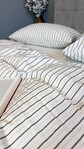 Постільна білизна Magic Washed Cotton, варена бавовна в тонку чорну смужку - фото 13