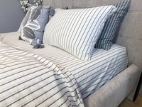 Постільна білизна Magic Washed Cotton, варена бавовна в тонку чорну смужку - фото 16