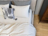 Постільна білизна Magic Washed Cotton, варена бавовна в тонку чорну смужку