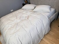 Постільна білизна Magic Washed Cotton, варена бавовна в тонку чорну смужку - фото 2