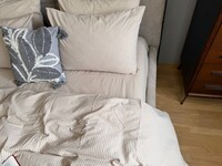 Постільна білизна Mini Bell Washed Cotton, кремова варена бавовна у тонку бежеву смужку - фото 14
