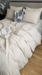Постільна білизна Mini Bell Washed Cotton, кремова варена бавовна у тонку бежеву смужку - фото 9