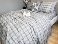 Постільна білизна Volcano Washed Cotton, варена бавовна в сіру клітку - фото 18