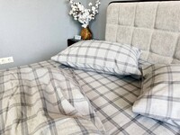 Постільна білизна Volcano Washed Cotton, варена бавовна в сіру клітку - фото 9