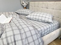 Постільна білизна Volcano Washed Cotton, варена бавовна в сіру клітку - фото 10