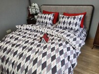 Комплект постільної білизни Ромб сірий, Turkish flannel - фото 4