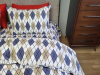 Комплект постільної білизни Ромб синій, Turkish flannel - фото 4
