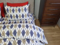 Комплект постільної білизни Ромб синій, Turkish flannel - фото 13