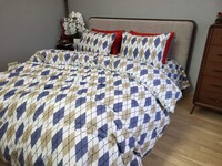Комплект постільної білизни Ромб синій, Turkish flannel - фото 6