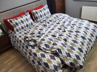 Комплект постільної білизни Ромб синій, Turkish flannel - фото 10