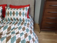 Комплект постельного белья Ромб зеленый, Turkish flannel