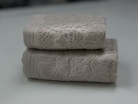 Полотенца жаккардовые махровые LUX VIP MELIS, светло-розовый - фото 2