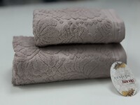 Полотенца жаккардовые махровые LUX VIP MELIS, розовый - фото 2