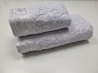 Полотенца махровые LUX VIP SEHRAZA, 100 хлопок 600 гм2, серебреные, ТМ Cestepe