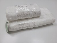 Полотенца махровые SILK BAMBOO, 100 бамбук 550 гм2, белые, ТМ Cestepe