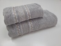 Полотенца махровые VIP COTTON FILIZ-N, 100 хлопок 520 гм2, серые, ТМ Cestepe