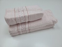 Полотенца махровые VIP COTTON FILIZ-N, 100 хлопок 520 гм2, св. розовые, ТМ Cestepe