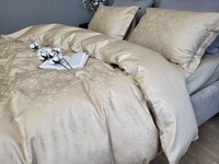 Комплект постельного белья Сатин JACQUARD, ROSE BEIGE