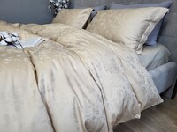 Комплект постільної білизни Сатин JACQUARD, ROSE BEIGE - фото 10