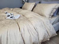 Комплект постільної білизни Сатин JACQUARD, ROSE BEIGE - фото 12